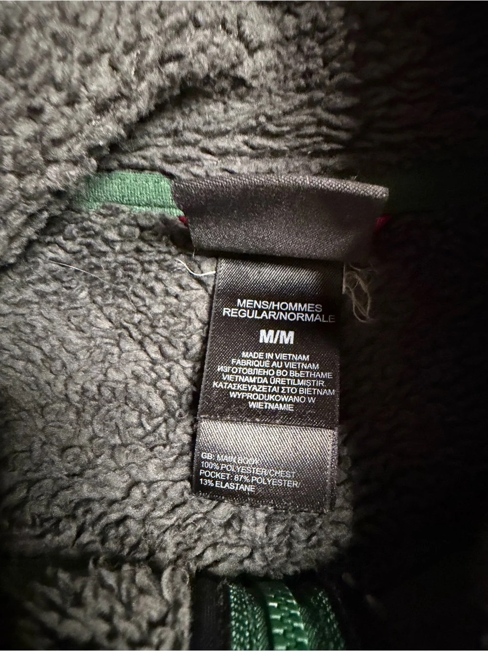 North Face Green Fleece Zip